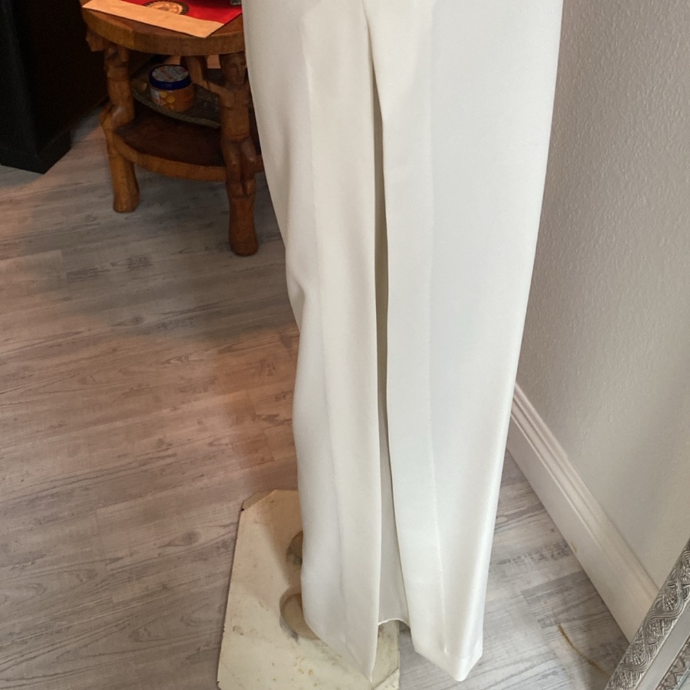🤍🤍WINTER WHITE DRESSY SLACKS W/SHEER SLIT UP SIDES🤍🤍